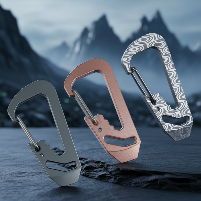 CSK Layered Damascus Carabiner