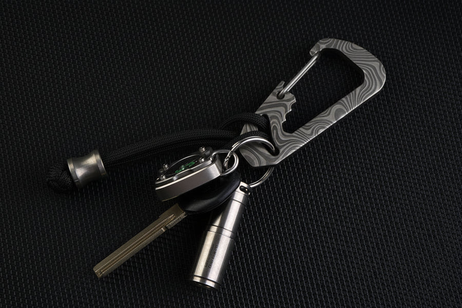 CSK Layered Damascus Carabiner