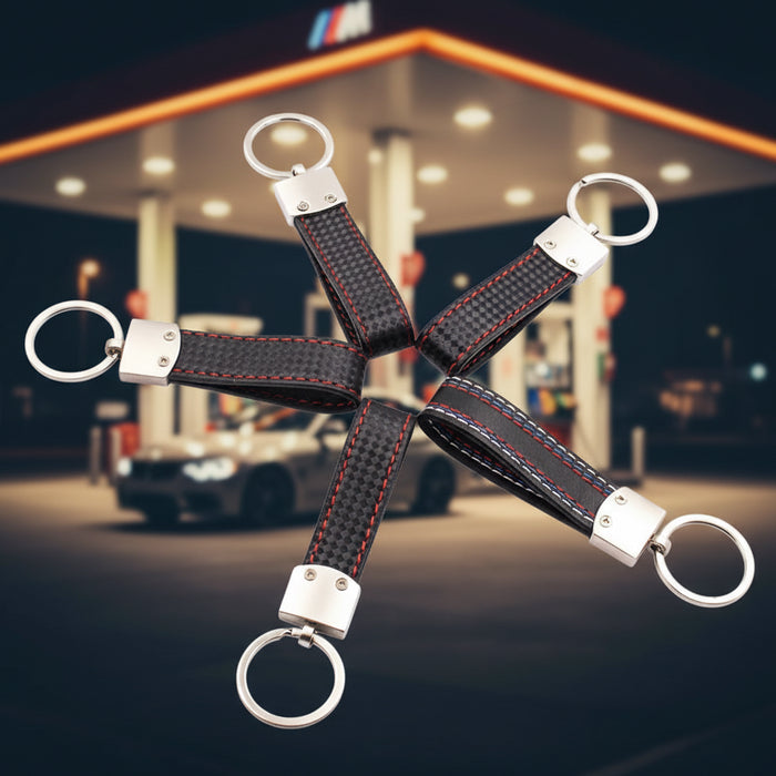 Red/Black AMG/M Style Leather Tag