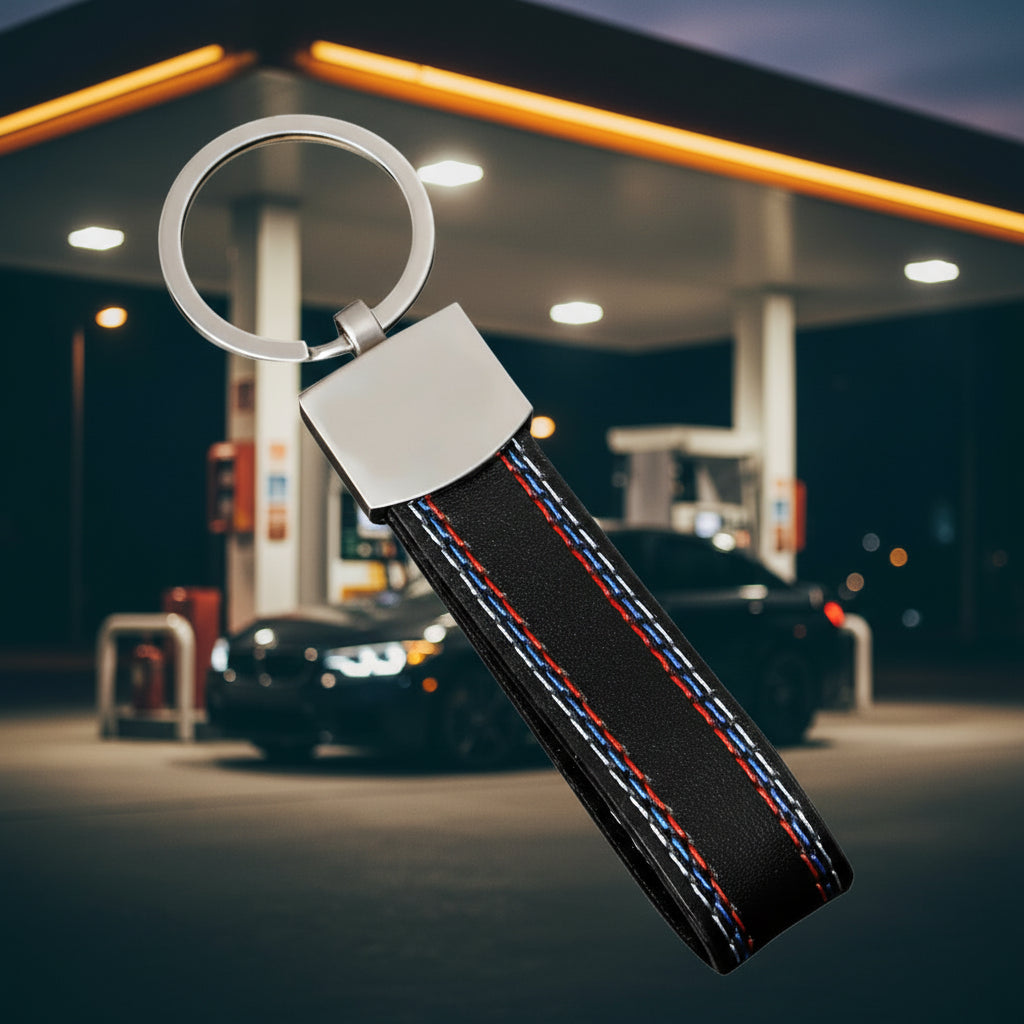 Red/Black AMG/M Style Leather Tag