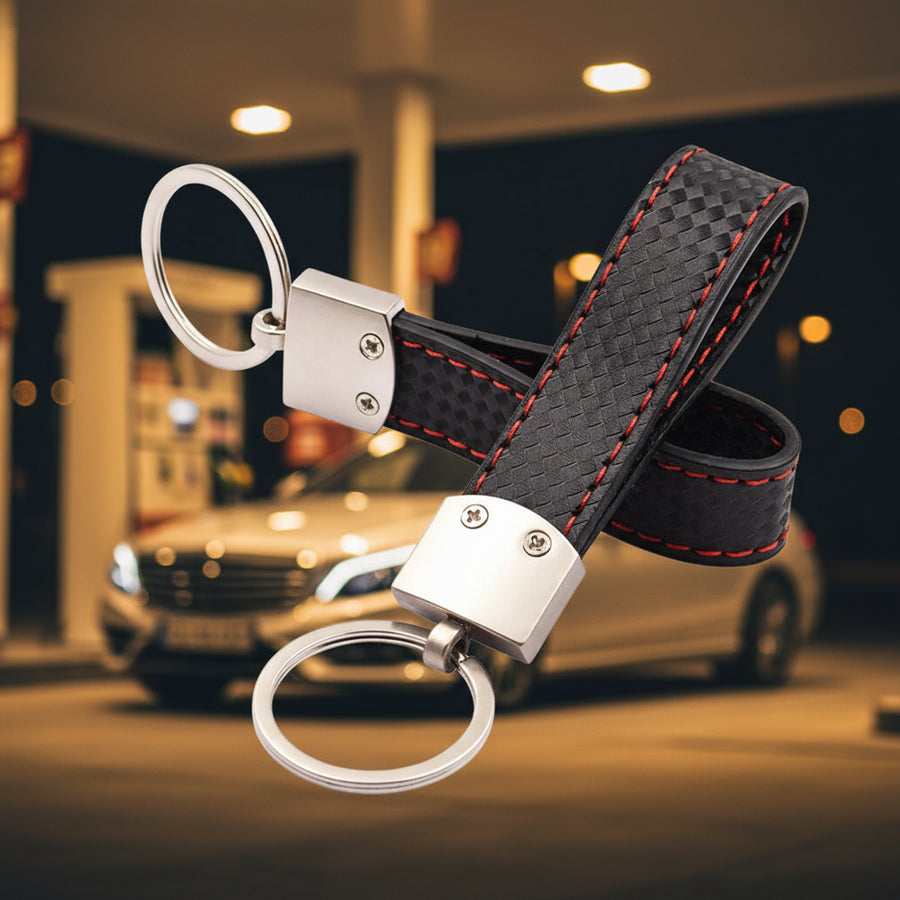 Red/Black AMG/M Style Leather Tag